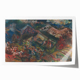 Expressionist Art - Dynamic Horse Herders in Vibrant Landscape