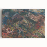 Expressionist Art - Dynamic Horse Herders in Vibrant Landscape