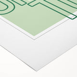 Art deco poster featuring a stylized cocktail glass, predominantly in black and gold tones, on rolled canvas.