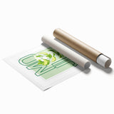 Extra large rolled print featuring oversized floral artwork in pastel shades, suitable for bathroom or living room decor.