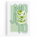 Black and white stretched canvas featuring assorted culinary items, ideal for kitchen wall art.