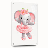 Ballet Elephant Watercolor Print - Playroom Wall Art for Kids