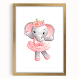 Ballet Elephant Watercolor Print - Playroom Wall Art for Kids