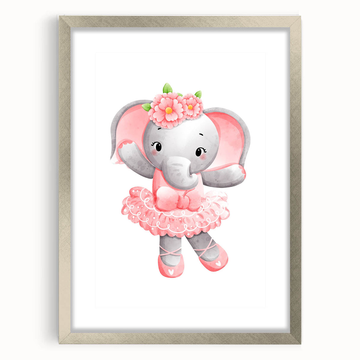 Ballet Elephant Watercolor Print - Playroom Wall Art for Kids