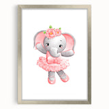 Ballet Elephant Watercolor Print - Playroom Wall Art for Kids