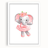 Ballet Elephant Watercolor Print - Playroom Wall Art for Kids