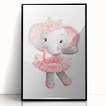 Ballet Elephant Watercolor Print - Playroom Wall Art for Kids