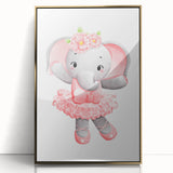 Ballet Elephant Watercolor Print - Playroom Wall Art for Kids