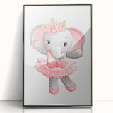Ballet Elephant Watercolor Print - Playroom Wall Art for Kids
