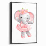 Ballet Elephant Watercolor Print - Playroom Wall Art for Kids