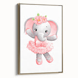 Ballet Elephant Watercolor Print - Playroom Wall Art for Kids