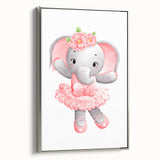 Ballet Elephant Watercolor Print - Playroom Wall Art for Kids