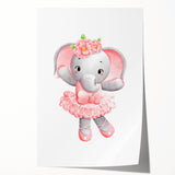 Ballet Elephant Watercolor Print - Playroom Wall Art for Kids