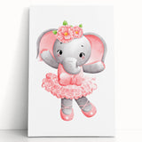 Ballet Elephant Watercolor Print - Playroom Wall Art for Kids