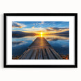 Black landscape bridge frame with mat, showcasing a modern design suitable for home decor, highlighting its sleek edges and elegant front view. Ideal for displaying artwork or photographs.