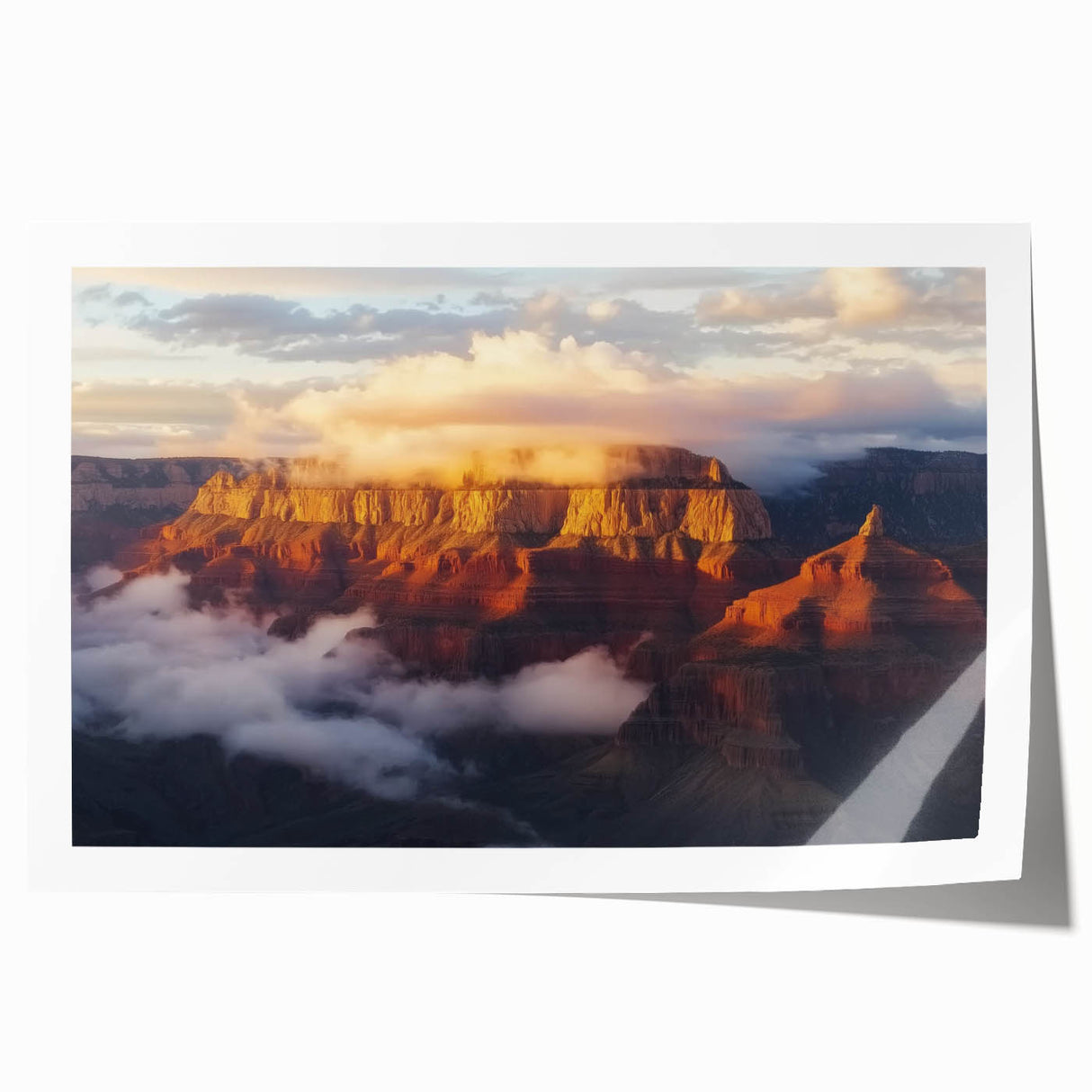 Vibrant landscape print showcasing stunning canyons in rich earth tones, rolled and ready for framing, perfect for enhancing home decor with natural beauty.