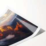 Landscape roll print showcasing vibrant canyons with rich earth tones and dramatic rock formations, ideal for home decor and art enthusiasts, beautifully packaged.