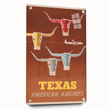 Retro Texas Travel Poster - Vintage American Airlines Wall Art