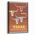 Retro Texas Travel Poster - Vintage American Airlines Wall Art