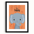 Kids Wall Art Prints - Cute Elephant Nursery Wall Art for Boys