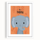Kids Wall Art Prints - Cute Elephant Nursery Wall Art for Boys