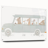 Whimsical Animal Car Ride Nursery Wall Art - Kids Room Prints