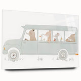 Whimsical Animal Car Ride Nursery Wall Art - Kids Room Prints