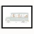 Whimsical Animal Car Ride Nursery Wall Art - Kids Room Prints