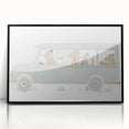Whimsical Animal Car Ride Nursery Wall Art - Kids Room Prints