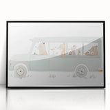 Whimsical Animal Car Ride Nursery Wall Art - Kids Room Prints