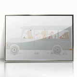 Whimsical Animal Car Ride Nursery Wall Art - Kids Room Prints
