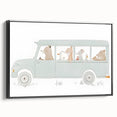 Whimsical Animal Car Ride Nursery Wall Art - Kids Room Prints