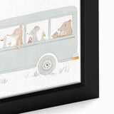 Whimsical Animal Car Ride Nursery Wall Art - Kids Room Prints