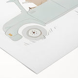 Whimsical Animal Car Ride Nursery Wall Art - Kids Room Prints