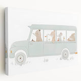 Whimsical Animal Car Ride Nursery Wall Art - Kids Room Prints
