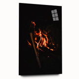 Large abstract wall art with swirls of orange and brown on acrylic glass, suited for bedroom or dining room decor.