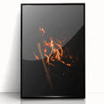 Large abstract wall art featuring autumnal hues on black framed acrylic, suitable for modern art wall decor.