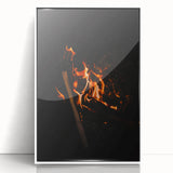 Art deco poster featuring a stylized autumn tree in orange and brown hues on a white acrylic framed print.