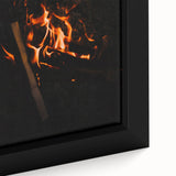 Extra large framed canvas featuring textured, colorful art with black background, ideal for living room decor.