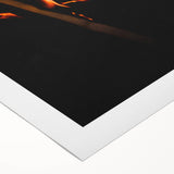 Art deco poster featuring autumnal scene with rich orange and brown tones on rolled canvas, suitable for dining room decor.