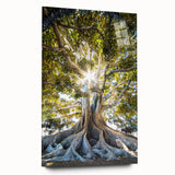 Large abstract wall art in vibrant spring hues on acrylic glass, ideal for bedroom or dining room decor.