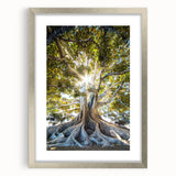Textured abstract art print in soft green and white, framed in silver, ideal for bedroom wall decor.