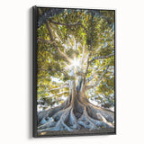 Black and white vintage poster art on framed canvas featuring a spring landscape, ideal for bedroom wall decor.
