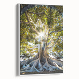 Vintage poster art of spring season on extra large framed canvas.