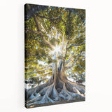 Spring-themed large art on stretched canvas featuring vibrant green and floral patterns, suitable for kitchen wall decor.