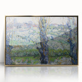Acrylic print of Van Gogh's painting in a gold frame, featuring art deco style, ideal for modern art wall decor in a nursery.