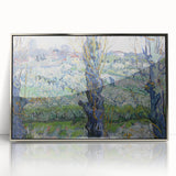 Framed acrylic print of a Vincent van Gogh-inspired landscape in vibrant colors, ideal for modern art wall decor.
