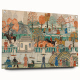 Modern Wall Art: Charming Central Park Scene with Vibrant City Life