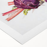 Modern Wall Art: Still Life with Red Cabbages, Rhubarb, and Orange