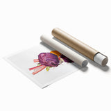 Modern Wall Art: Still Life with Red Cabbages, Rhubarb, and Orange